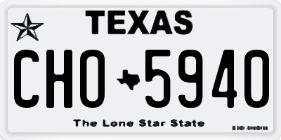 TX license plate CHO5940
