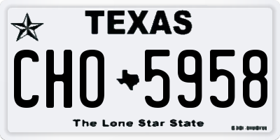 TX license plate CHO5958
