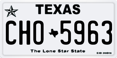 TX license plate CHO5963