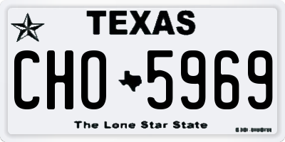 TX license plate CHO5969