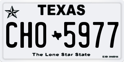 TX license plate CHO5977