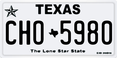 TX license plate CHO5980