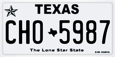 TX license plate CHO5987