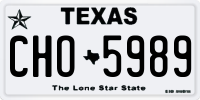 TX license plate CHO5989