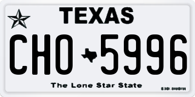 TX license plate CHO5996