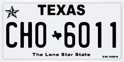 TX license plate CHO6011