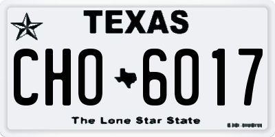 TX license plate CHO6017