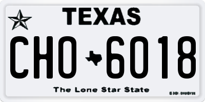 TX license plate CHO6018