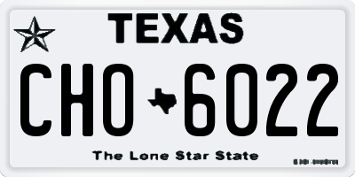 TX license plate CHO6022