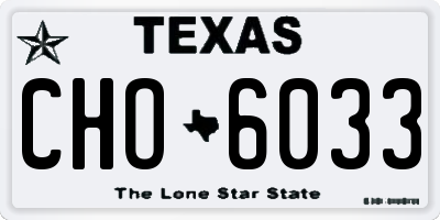 TX license plate CHO6033