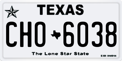 TX license plate CHO6038