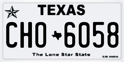 TX license plate CHO6058