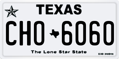 TX license plate CHO6060