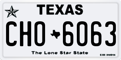 TX license plate CHO6063