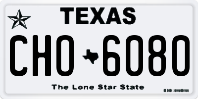 TX license plate CHO6080