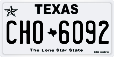TX license plate CHO6092