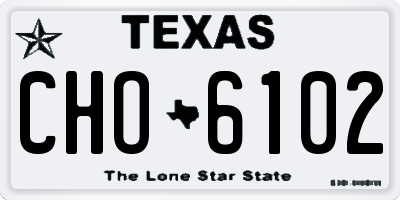 TX license plate CHO6102