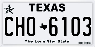 TX license plate CHO6103