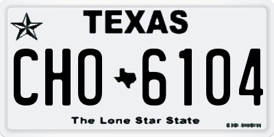TX license plate CHO6104