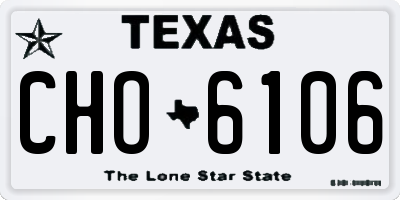 TX license plate CHO6106