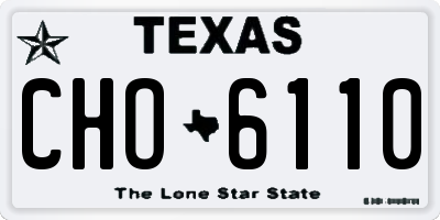 TX license plate CHO6110