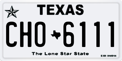 TX license plate CHO6111