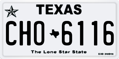 TX license plate CHO6116