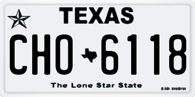 TX license plate CHO6118