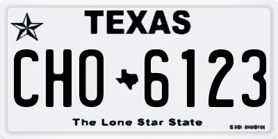 TX license plate CHO6123