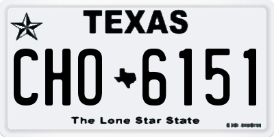 TX license plate CHO6151
