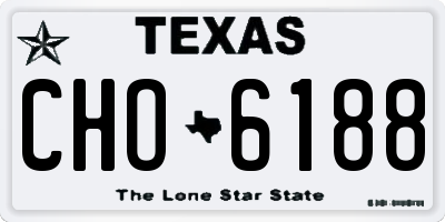 TX license plate CHO6188