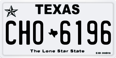 TX license plate CHO6196