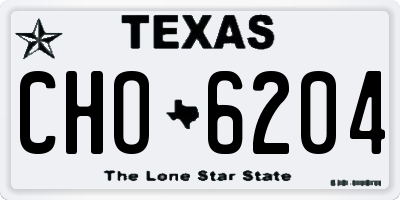 TX license plate CHO6204