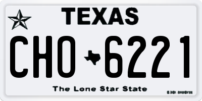 TX license plate CHO6221