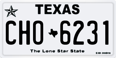 TX license plate CHO6231