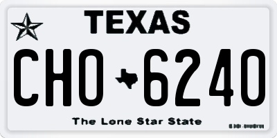 TX license plate CHO6240