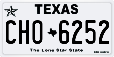 TX license plate CHO6252