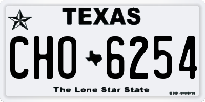 TX license plate CHO6254