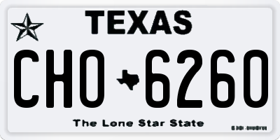 TX license plate CHO6260
