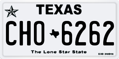 TX license plate CHO6262