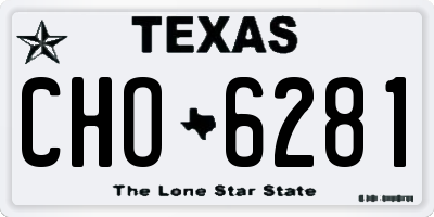 TX license plate CHO6281