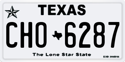 TX license plate CHO6287