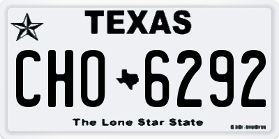 TX license plate CHO6292