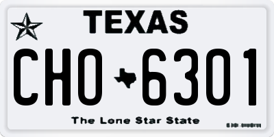 TX license plate CHO6301