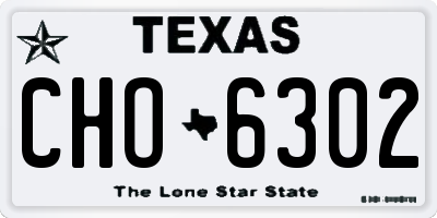 TX license plate CHO6302