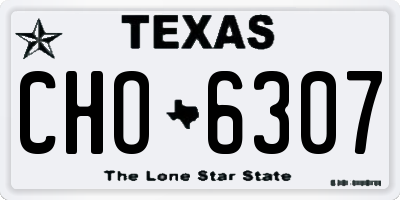 TX license plate CHO6307