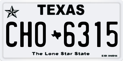 TX license plate CHO6315