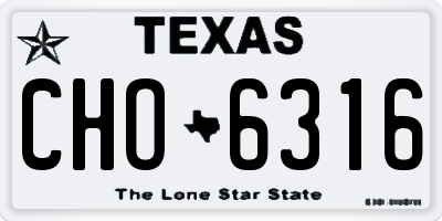 TX license plate CHO6316