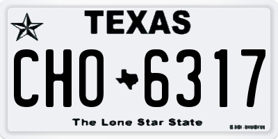 TX license plate CHO6317
