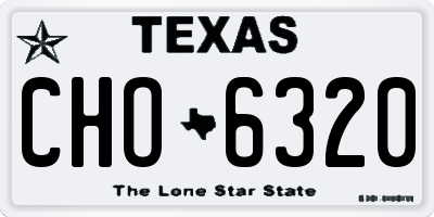 TX license plate CHO6320